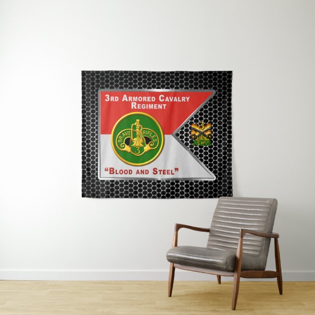 3rd Armored Cavalry Regiment ACR “Brave Rifles” Tapestry (In Situ (Horizontal))