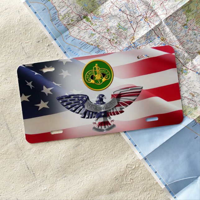 3rd Armored Cavalry Regiment American Eagle  License Plate (In Situ)