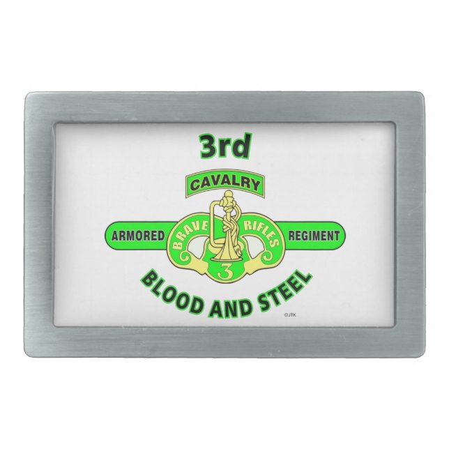3RD ARMORED CAVALRY REGIMENT "BRAVE RIFLES" BELT BUCKLE (Front)