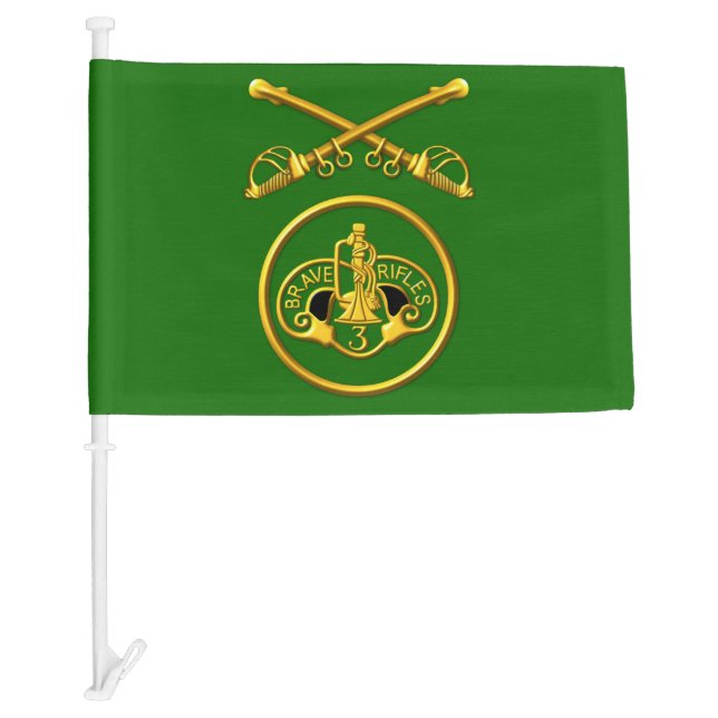 3rd Armored Cavalry Regiment “Brave Rifles” Car Flag (Front)