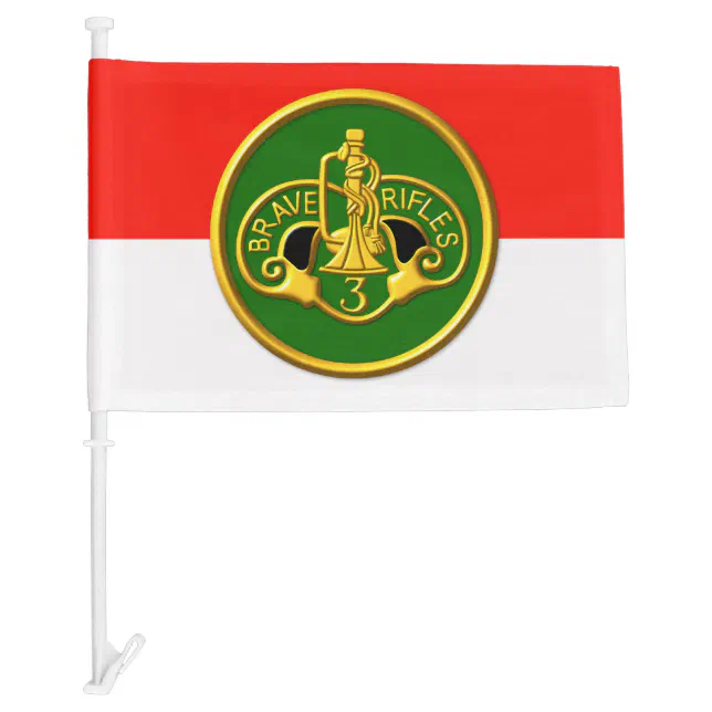 3rd Armored Cavalry Regiment “Brave Rifles” Car Flag | Zazzle