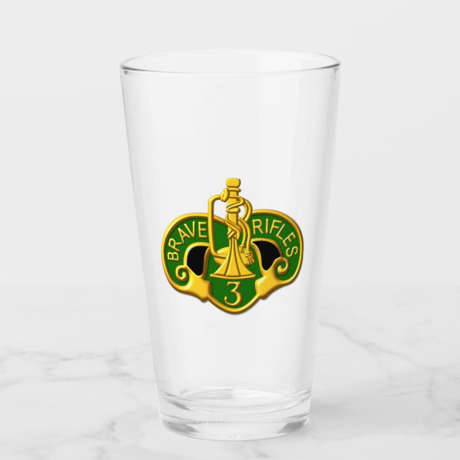 3rd Armored Cavalry Regiment “Brave Rifles” Glass (Front)