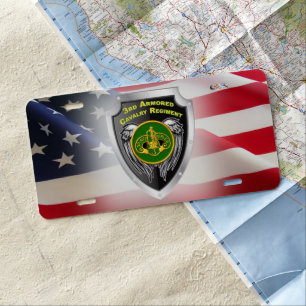 3rd Armored Cavalry Regiment "Brave Rifles" Shield License Plate