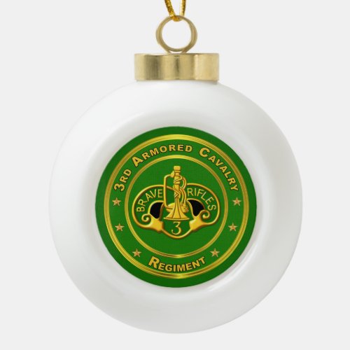 3rd Armored Cavalry Regiment Ceramic Ball Christmas Ornament