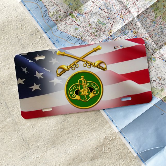 3rd Armored Cavalry Regiment "Crossed Sabers" License Plate (In Situ)