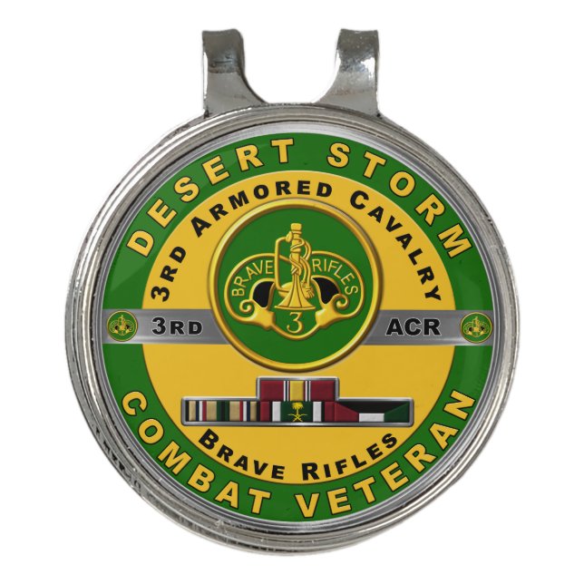 3rd Armored Cavalry Regiment Desert Storm Golf Hat Clip (Front)