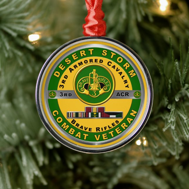 3rd Armored Cavalry Regiment Desert Storm Veteran Metal Ornament (Tree)