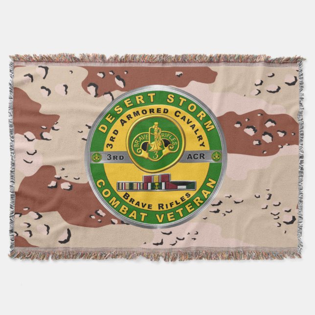 3rd Armored Cavalry Regiment Desert Storm Veteran Throw Blanket (Front)