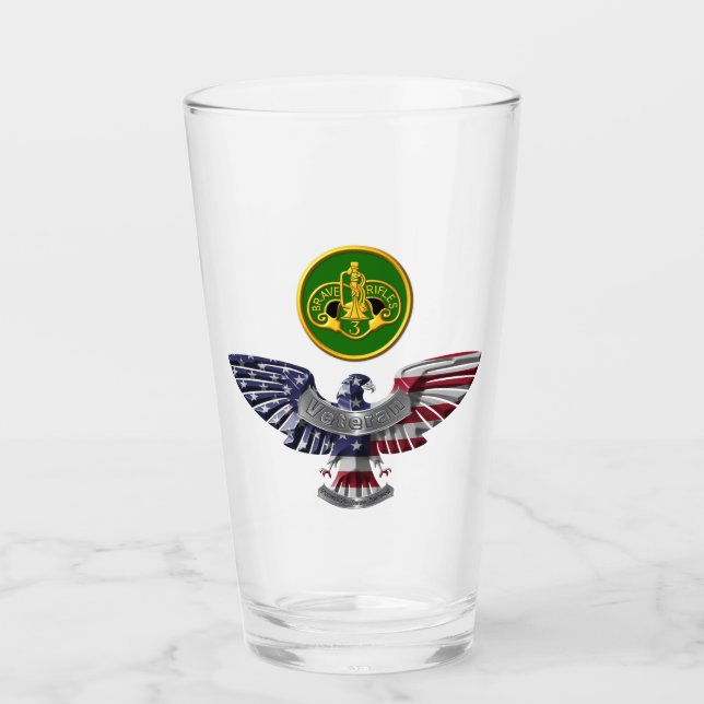 3rd Armored Cavalry Regiment Eagle Glass Tumbler (Front)