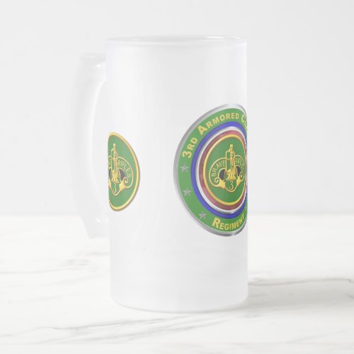 3rd Armored Cavalry Regiment   Frosted Glass Beer Mug