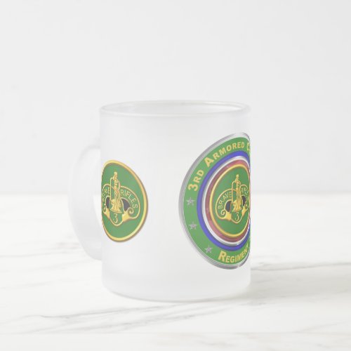 3rd Armored Cavalry Regiment    Frosted Glass Coffee Mug