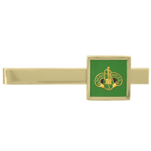 3rd Armored Cavalry Regiment   Gold Finish Tie Bar