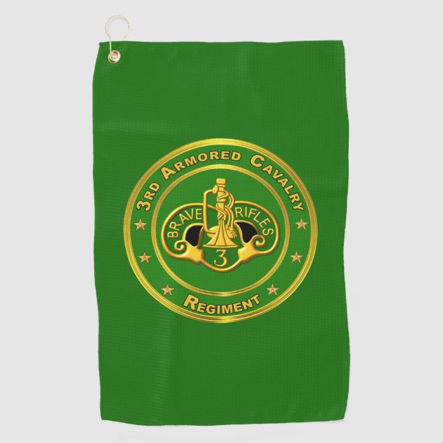 3rd Armored Cavalry Regiment    Golf Towel (Front)
