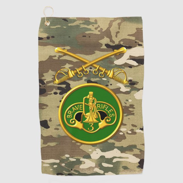 3rd Armored Cavalry Regiment  Golf Towel (Front)