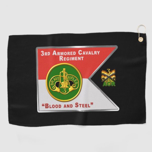 3rd Armored Cavalry Regiment Guidon Golf Towel