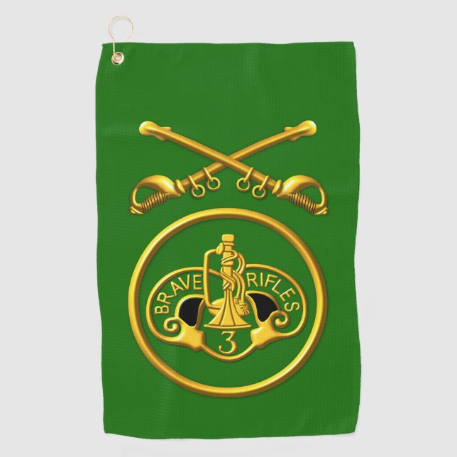 3rd Armored Cavalry Regiment Patch & Saber Golf Towel (Front)