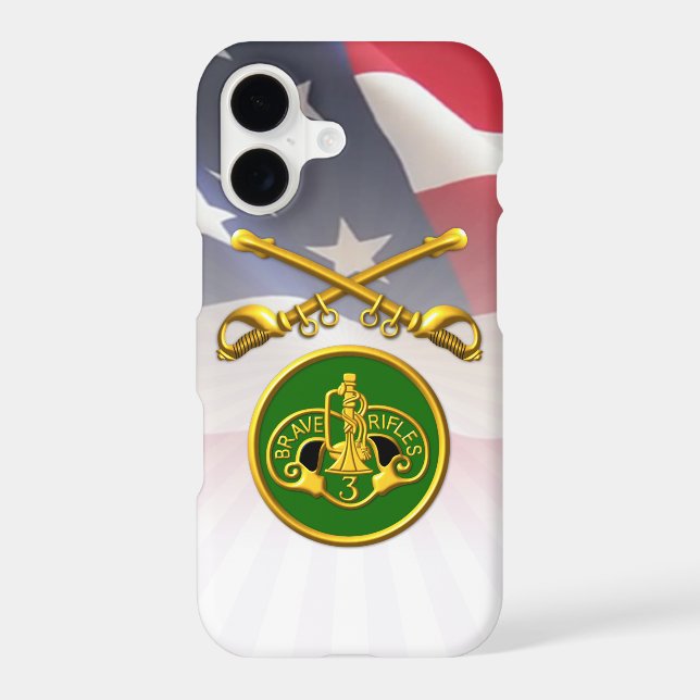 3rd Armored Cavalry Regiment Patch & Saber Iphone Case (Back)