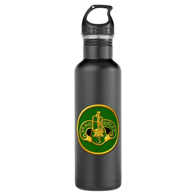 3rd Armored Cavalry Regiment  Stainless Steel Water Bottle (Front)