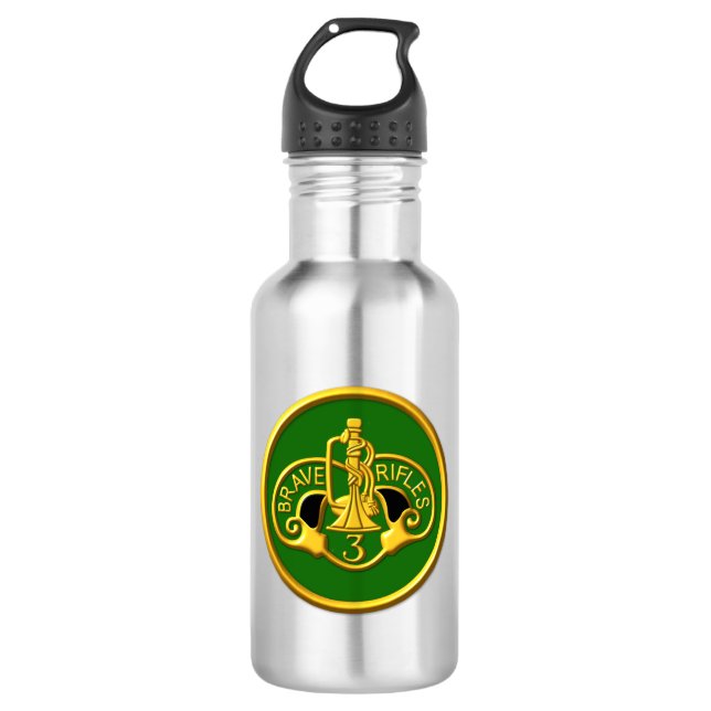 3rd Armored Cavalry Regiment  Stainless Steel Water Bottle (Front)