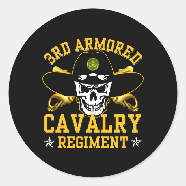 3Rd Armored Cavalry Regit Classic Round Sticker (Front)