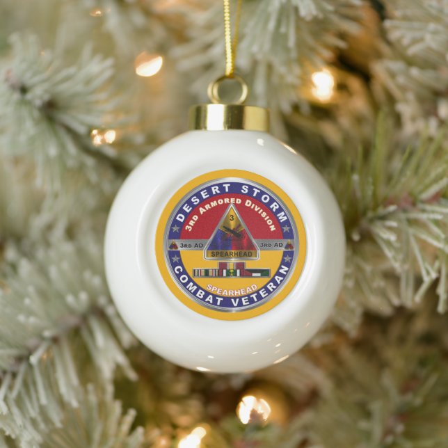 3rd Armored Division Desert Storm Veteran  Ceramic Ball Christmas Ornament (Tree)
