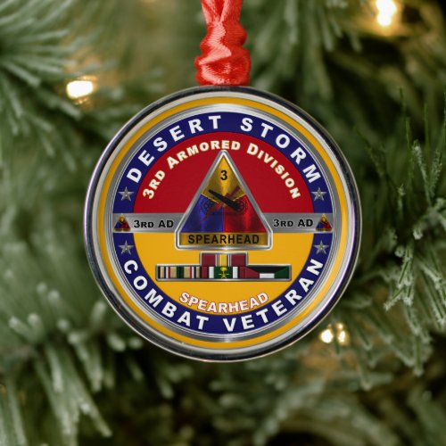 3rd Armored Division Desert Storm Veteran Metal Ornament
