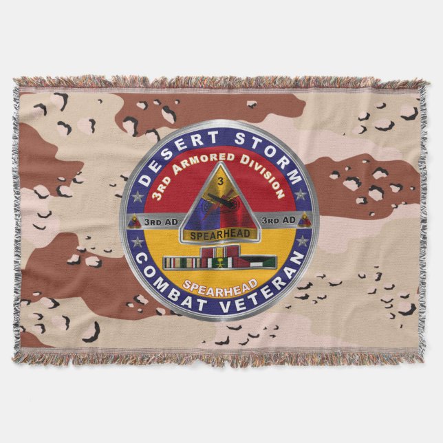 3rd Armored Division Desert Storm Veteran Throw Blanket (Front)