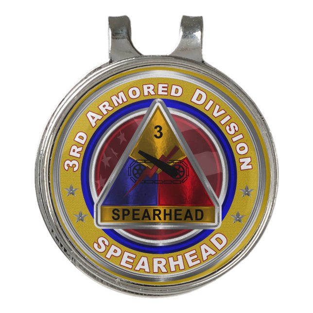 3rd Armored Division  Golf Hat Clip (Front)