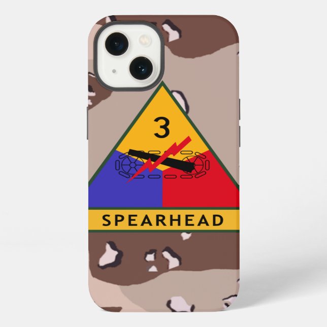 3rd Armored Division "Spearhead" Desert Camo Iphone Case (Back)