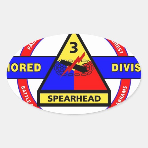 3RD ARMORED DIVISION SPEARHEAD_THIRD HERD OVAL STICKER