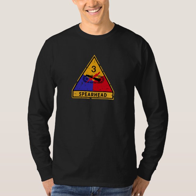 3rd Armored Division - US Military "Grunge" Long T-Shirt (Front)