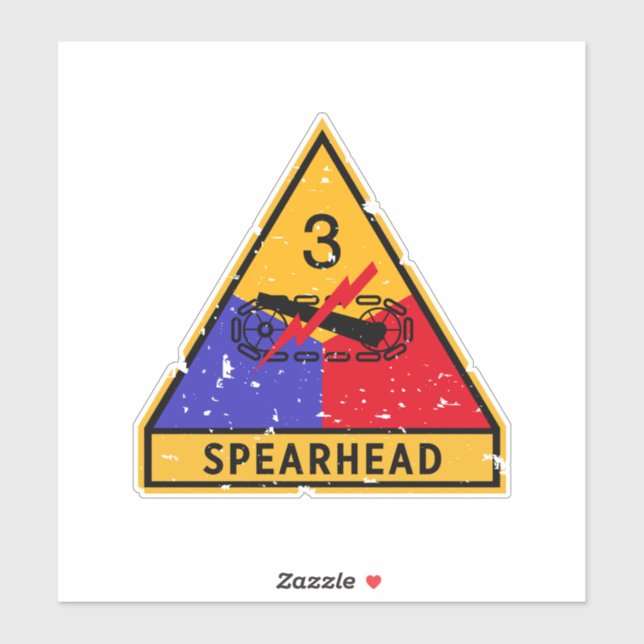 3rd Armored Division - US Military "Grunge" Sticker (Sheet)