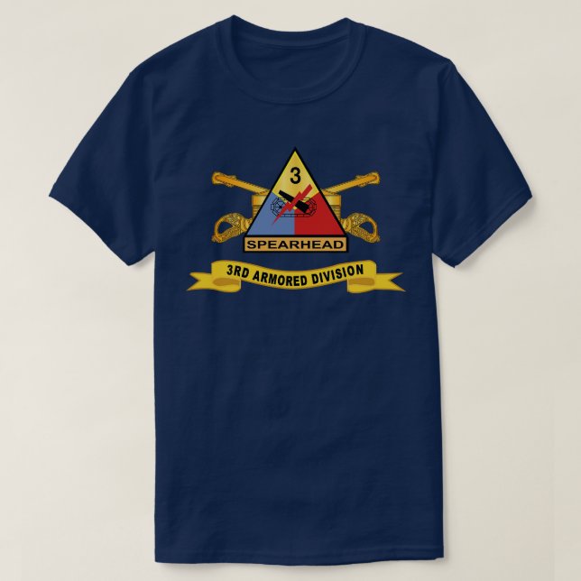 3rd Armored Division w Br Ribbon SSI X T-Shirt (Design Front)