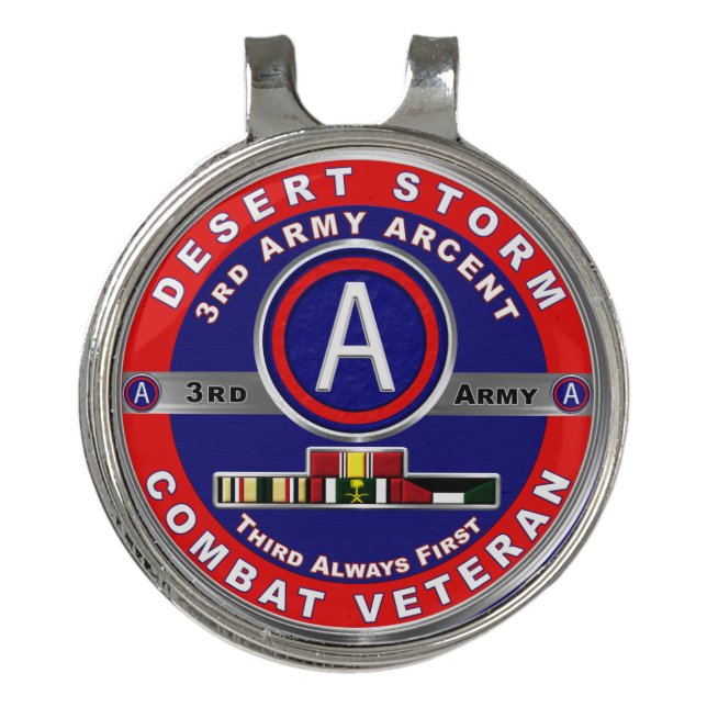 3rd Army ARCENT Desert Storm Veteran Golf Hat Clip (Front)