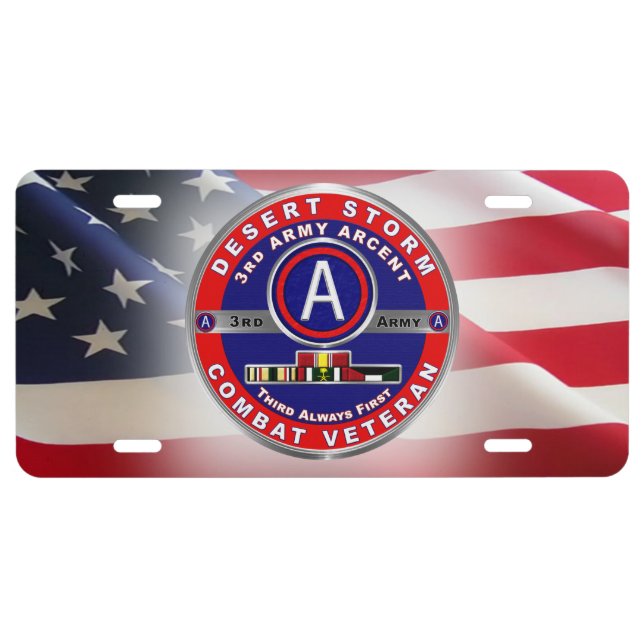 3rd Army ARCENT Desert Storm Veteran License Plate (Front)