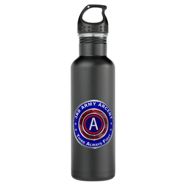 3rd Army ARCENT  Stainless Steel Water Bottle (Front)