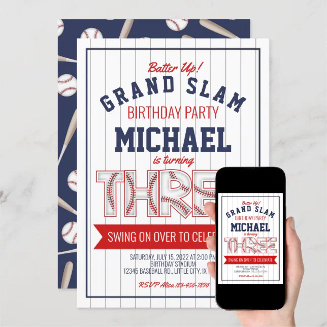 3rd Baseball Birthday Invitation | Zazzle