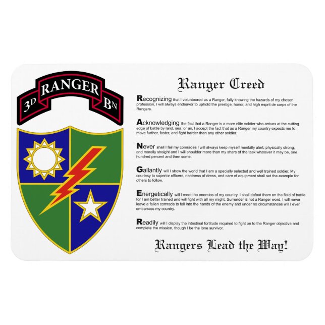 3rd Battalion - 75th Ranger Regiment Magnet 4x6 (Horizontal)