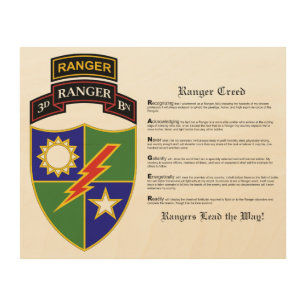 3rd Battalion - 75th Ranger w/Tab Wood Wall Art