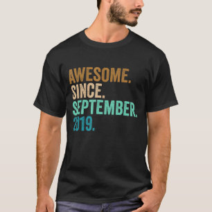 3rd Birthday 3 Years Old Awesome Since September T-Shirt
