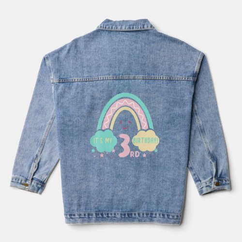 3rd Birthday 3 Years Old Birthday Kids Watch out W Denim Jacket