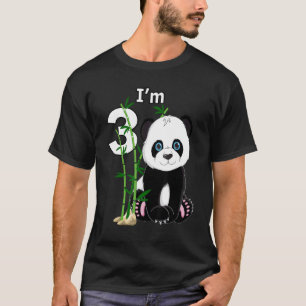 3rd Birthday 3 Years Old Party Animal Panda 1 T-Shirt