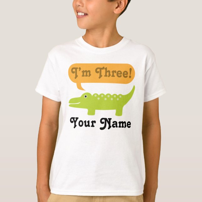 3rd Birthday Alligator Personalized Shirt (Front)