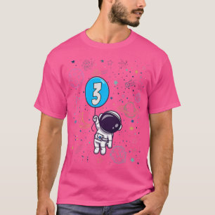 3rd Birthday Astronaut 3 Years Old Birthday Boy T-Shirt