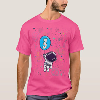 3rd Birthday  Astronaut 3 Years Old Birthday Boy  T-Shirt