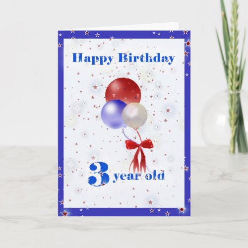 3rd Birthday Balloons Card