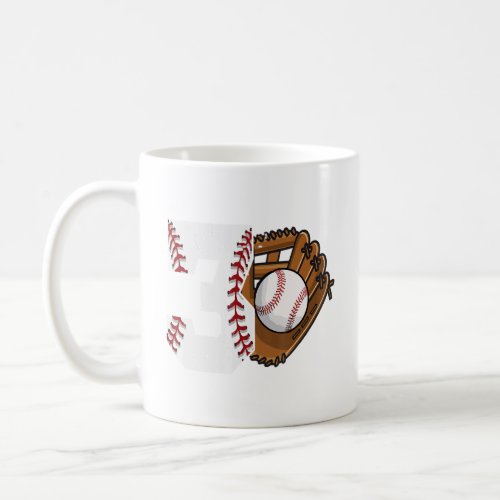 3rd Birthday Baseball Big Number Coffee Mug