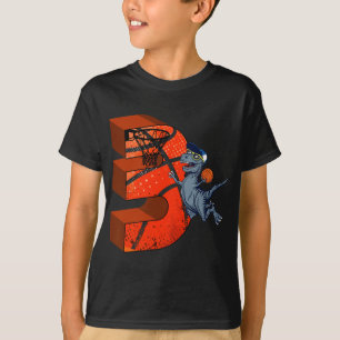 3rd Birthday Basketball Dinosaur Boy Gifts Slam Du T-Shirt