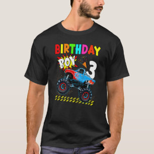 3rd Birthday Boy Blaze 3 Year Old Monster Truck Bd T-Shirt