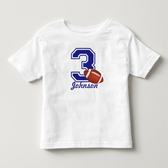 3rd Birthday boy football personalized Toddler T-shirt (Front)
